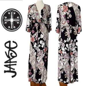 JAASE Wide Leg Floral Jumpsuit with‎ Tassel Tie Waist